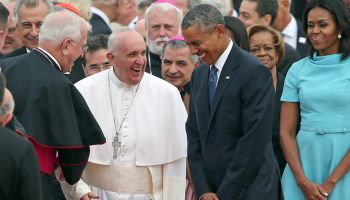 Pope Francis and President Obama Laugh