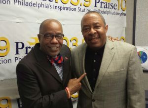 Praise 103.9's Jerry Wells with Michael Robinson from Temple University's Office of Community Outreach and Hiring