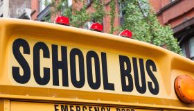 Close-Up Of School Bus With Text