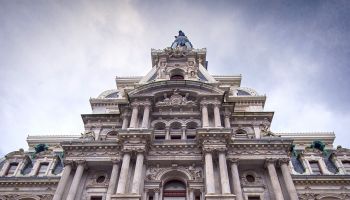 Low Angle View Of Philadelphia City Hall Against Sky