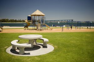 Children's playground by the sea, San Diego, California, USA