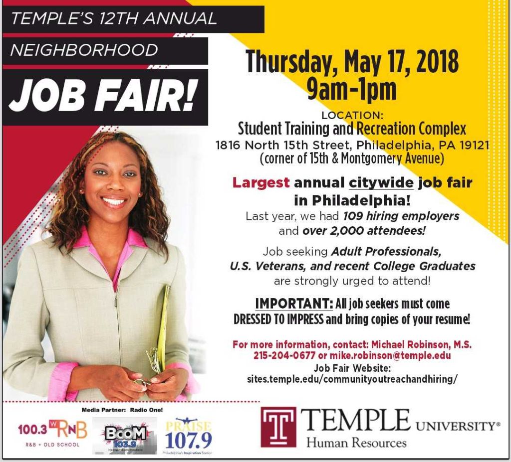 Temple University Job Fair Flyer