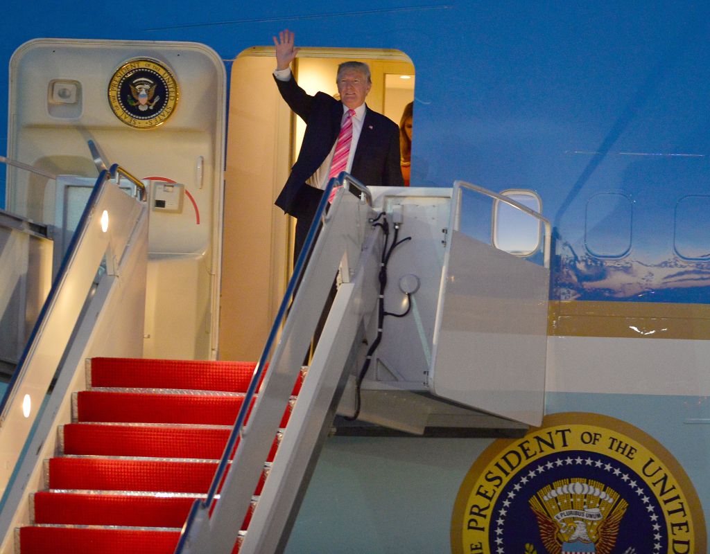President Donald Trump at the West Palm Beach International Airport