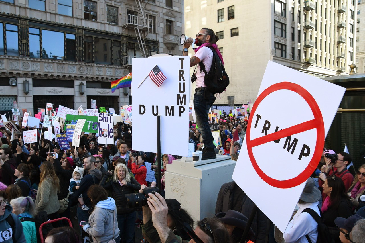 Huge Crowds Rally At Women's Marches Across The U.S.