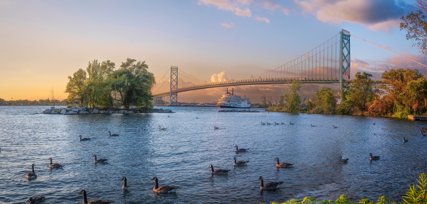 Ambassador Bridge at Dusk